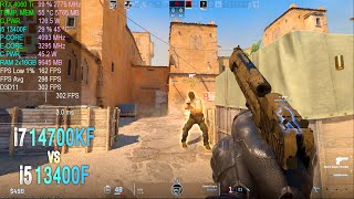 CS2 CounterStrike 2  i5 13400F vs i7 14700KF  RTX 4060 Ti  1080p Very High Settings  FSR [upl. by Aan]