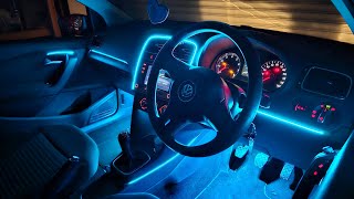 VW Polo MK5 Installing Ambient Lighting LED Bead Kit  VW Mods  RGB LED Car Interior Lights [upl. by Freeland]