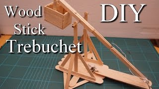 DIY CRAZY Trébuchet en bâtonnet de bois EASY DIY wood stick Trebuchet catapult [upl. by Aeret]