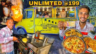 Unlimited Street Food In Rs 199  Food Van in Punjab  Street food India [upl. by Elatnahs]