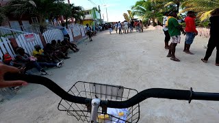 Quick ride around Caye Caulker Belize on bike [upl. by Auqinu143]