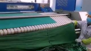 Feeder machine contacted with flatwork ironer It makes the ironing more smooth and flat [upl. by Wei]