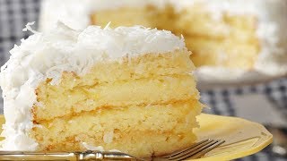 Coconut Cake Recipe Demonstration  Joyofbakingcom [upl. by Ahaelam519]