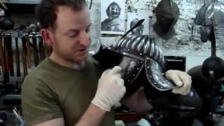 Nigel Carren fluted Prussian Cavalry Helmet movie [upl. by Soirtemed]