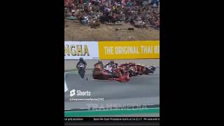 Bagnaia Horrible Crash  His leg was run over by Brad Binder Motorbikes shorts [upl. by Shewmaker]