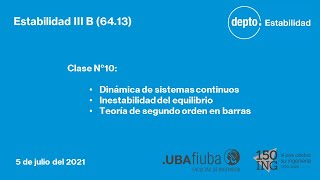 Estabilidad III B  Prácticas Clase 10 05072021 [upl. by Yarehs234]