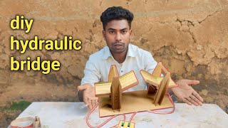 how to make cardboard hydraulic bridge 🌉 at home easy diy cardboard HYDRAULIC injection powerful [upl. by Ramma]