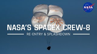 NASA’s SpaceX Crew8 Reentry and Splashdown [upl. by Cavanaugh]