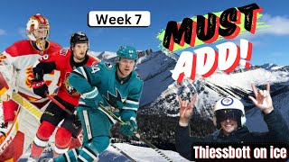 Week 7 Fantasy Hockey Top 5 Must Add Players  2024 [upl. by Edie601]