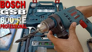 Bosch GSB 600 RE 13mm 600watt Smart Drill Kit  Unboxing and Usage [upl. by Aneladgam]