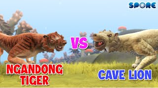 Ngandong Tiger vs Cave Lion  Big Cat Faceoff S1E7  SPORE [upl. by Artinek]