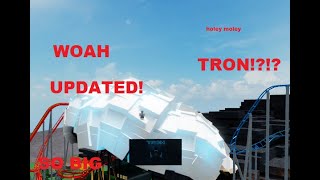 TRON lightcycle run AT NIGHT and some new changes in Theme Park Tycoon 2 [upl. by Sowell936]