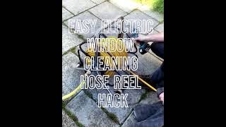 EASY WINDOW CLEANING HOSE REEL RACK WITH CORDLESS DRILL windowcleaning satisfying hack budget [upl. by Renaud]