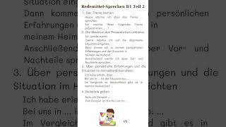 Sprechen Redemittel Sprechen B1 Teil 2 1 [upl. by Opalina]