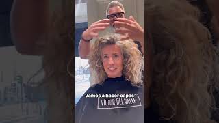 Respetando el patrón del rizocortedecablo peinado balayage peluquera hairdresser estilista [upl. by Haniraz184]