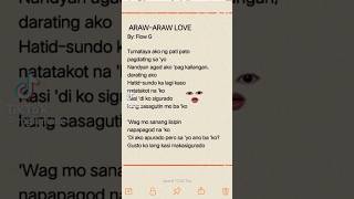 Araw araw Love  Flow G lyrics [upl. by Mazlack617]