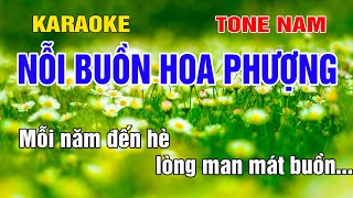 Nỗi Buồn Hoa Phượng Karaoke Tone Nam Nhạc Sống gia huy beat [upl. by Normy]