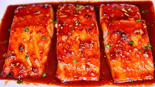 Easy Honey Garlic Butter Salmon  Baked Salmon Recipe [upl. by Vahe]