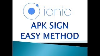 Signing Ionic APK  Easy Method [upl. by Pyne518]