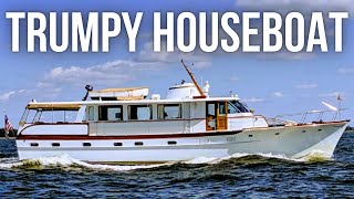 1969 63 Trumpy Houseboat Yacht Tour  See Inside this 400000 American Classic Luxury Yacht [upl. by Meelas]