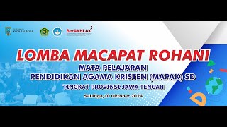 Lomba Mata Pelajaran Agama Kristen  MAPAK SD Provinsi Jawa Tengah  Macapat Rohani [upl. by Michael]