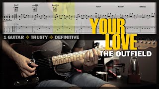 Your Love  Guitar Cover Tab  Guitar Solo Lesson  Backing Track with Vocals 🎸 THE OUTFIELD [upl. by Warp131]