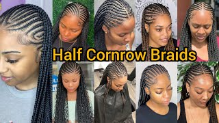 Captivating Cornrow Braids  Half Cornrow Braids for Black Women  Half Cornrow Half Knotless Braids [upl. by Hansel]