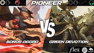 Boros Aggro VS Mono Green Devotion MTG Pioneer [upl. by Tini]