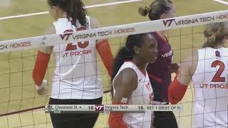 Virginia Tech Volleyball Highlights vs Cleveland State [upl. by Ataymik]