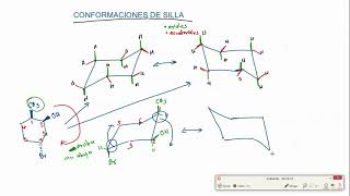 CÓMO DIBUJAR CONFORMACIONES DEL CICLOHEXANO INTERCONVERSIÓN SILLASILLA [upl. by Euqirat363]