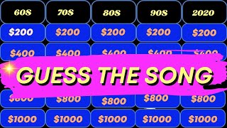 GUESS THE SONG JEOPARDY STYLE  MUSIC QUIZ  3 [upl. by Gavan890]