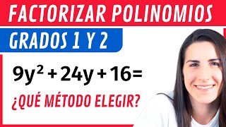 MÉTODOS para FACTORIZAR Polinomios ❎ Primer y Segundo Grado [upl. by Chaffinch261]