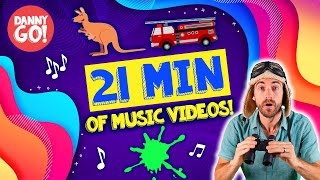 21 MINUTES of Danny Go Music Videos 💥  Kids Dance Song Compilation w Slime Firetrucks Jumping [upl. by Atikan975]