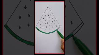 How to draw watermelon easy  Tarbuj drawing easy  drawing shorts viralvideo easydrawstepbystep [upl. by Ednargel]