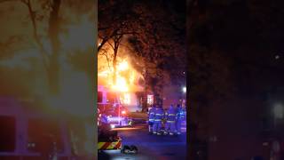 Windsor Fire amp Rescue fighting a fully involved house fire canada firefighter shorts fire blaze [upl. by Tamer344]