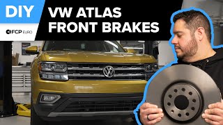 Volkswagen Atlas Front Brake Pad amp Rotor Replacement DIY 20182021 VW Atlas MQB Cross Sport [upl. by Kissee623]