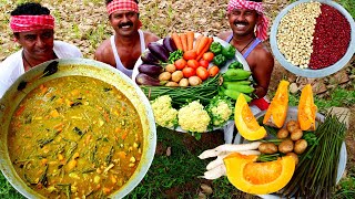 Famous Bengali Sobzi Recipe  Special Mixed Vegetables and Rice  Village Cooking  villfood Kitchen [upl. by Iznekcam]