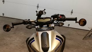 2016 Yamaha FZ07 CRG bar end mirror install [upl. by Thurstan]