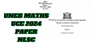 UNEB Math Paper UCE 2024 New Lower secondary curriculum [upl. by Searle]