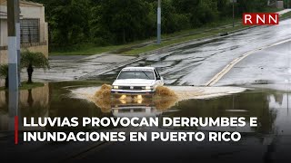 Fuertes precipitaciones provocan derrumbes e inundaciones en Puerto Rico [upl. by Combes]