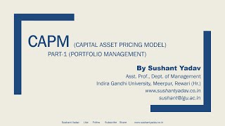 Capital Asset Pricing Model CAPM in Hindi Portfolio Management for MBA CACMA MCom Part1 [upl. by Wolfie849]