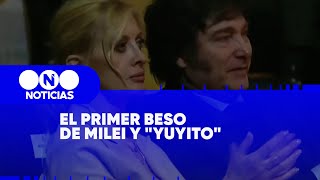 El PRIMER BESO de MILEI y quotYUYITOquot GONZÁLEZ  Telefe Noticias [upl. by Alebasi74]