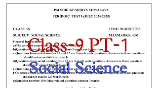 Class9 Social Science SST  Periodic Test1  KV Question Paper  PT1 Exam of Kendriya Vidyalaya [upl. by Aleira]