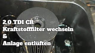 Kraftstofffilter wechseln 2 0 TDI CR [upl. by Carpet]