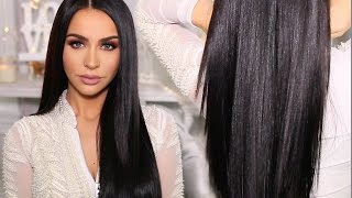 HOW TO SLEEK amp SHINY STRAIGHT HAIR  Carli Bybel [upl. by Shoshana]