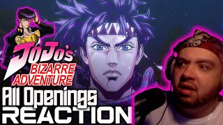 BIZARRE ALRIGHT FIRST TIME Reacting to Jojos Bizarre Adventure All Openings including Variants [upl. by Haeli377]