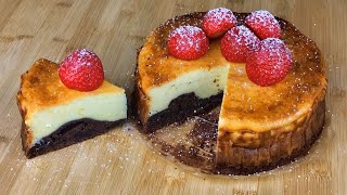 Brownie Bottom Cheesecake  ASMR Cooking Sounds [upl. by Gaulin662]