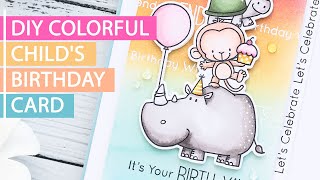 COLORFUL BIRTHDAY CARD FOR A CHILD OR ADULT  Easy Handmade Cards [upl. by Massimiliano]