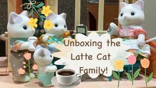 Unboxing the Latte Cat Family Calico critters sylvanian families [upl. by Doner]