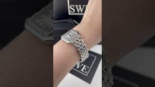 Cartier Panthere Medium Steel Diamond Bezel Ladies Watch W4PN0008 Review  SwissWatchExpo [upl. by Ellenohs]